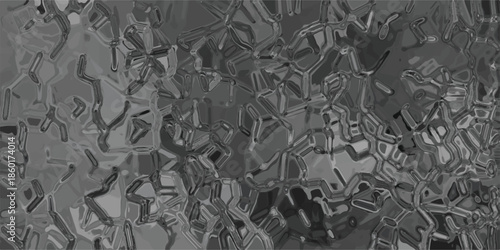 Intricate abstract monochrome background with a complex network of interconnected geometric shapes and organic lines in dark grey tones