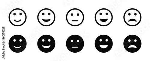Smile face speech bubble vector icon designs set