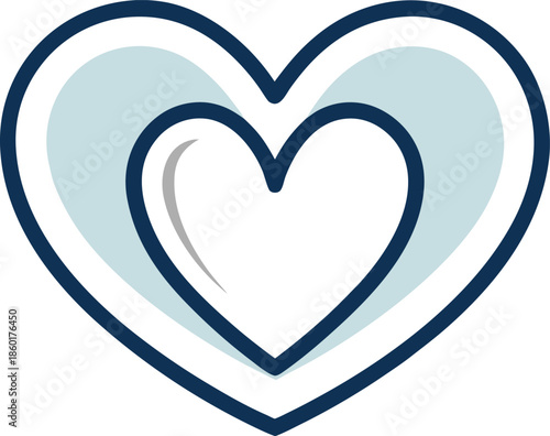 Nested heart symbol isolated on transparent background, Vector, illustration