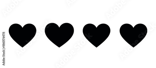 Heart Icon Set Vector. Collection of Love, Relationship, Affection, and Romantic Symbols for Web and Mobile Design