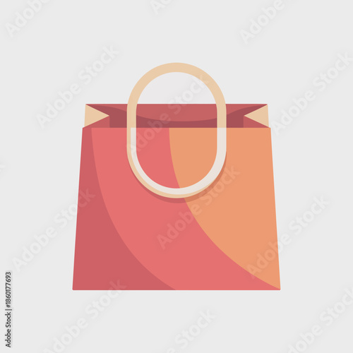 Colorful shopping bag with handles on white background.