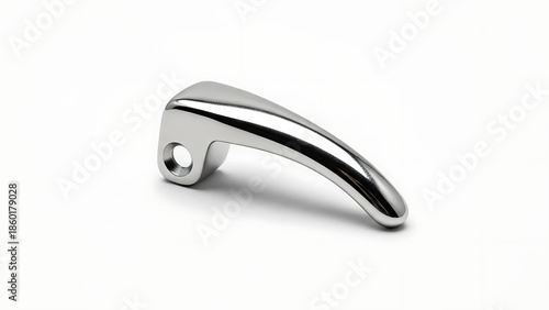 Chrome Door Handle on a White Background Isolated Product Photograph