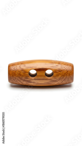Crafted Natural Wood Toggle Button with Two Holes for Sewing and Garment Fastening