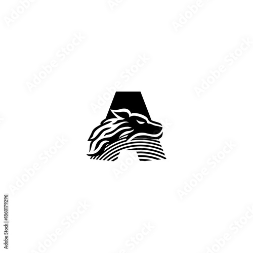 Esports Wolf Head Letter A Lo...