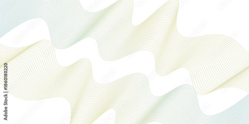 Fototapeta premium Colorful Abstract Wave Background, Blue Green Yellow Flowing Lines Design