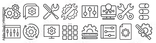 setup icon vector set settings illustration sign