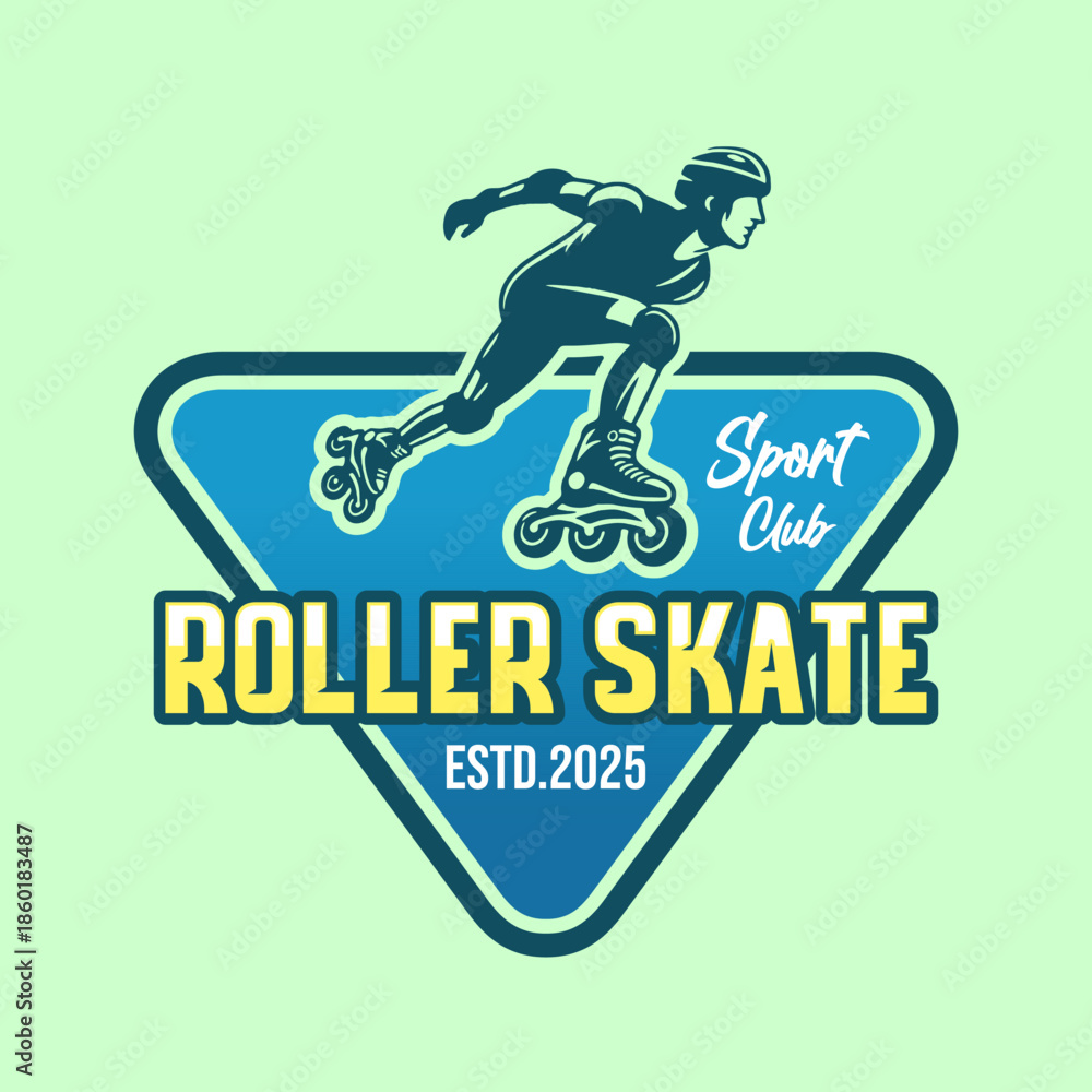 Fototapeta premium Roller skate club logo emblem vector design