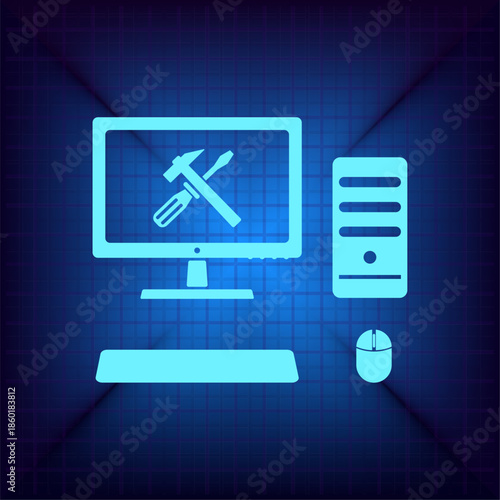 Vector illustration on a blue background