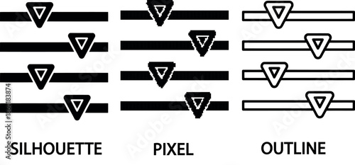 Minimalist vector silhouette of an adjustment panel icon for design elements