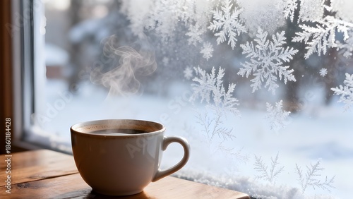 Wallpaper Mural cup of coffee on the snow Torontodigital.ca