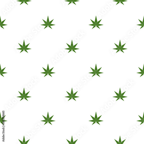 Cannabis marijuana seamless pattern isolated on white background