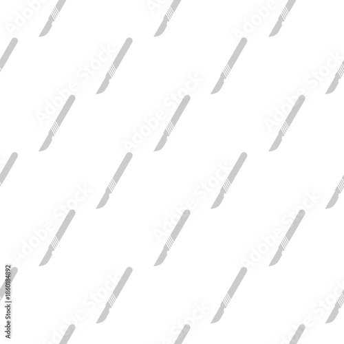 Stainless medical scalpel pattern seamless isolated on white background