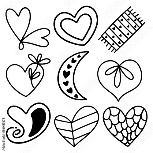 Heart love clipart doodle for Valentine's Day.