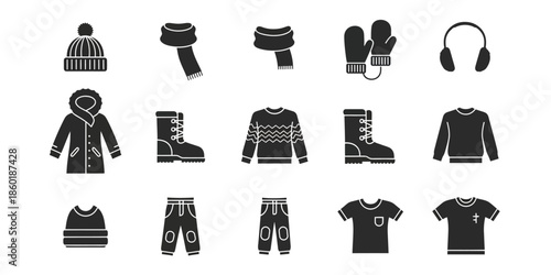 Collection of winter clothing and accessories