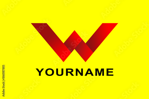 This is a W letter logo with a paper folding concept, suitable for use in bookstore, printing, office equipment, school supplies, wrapping paper, book factory company logo designs.