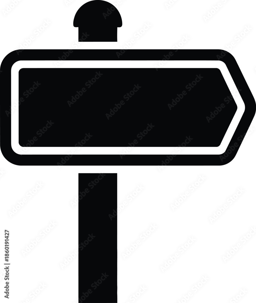 Fototapeta premium Directional signpost with blank black and white sign