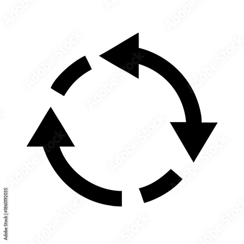 Minimal Recycling Concept Icon with Abstract Circular Motion