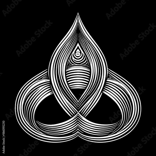 Calm Meditation Symbol with Minimal Symmetrical Geometry