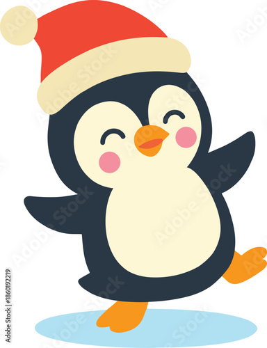 christmas penguin vector art for winter