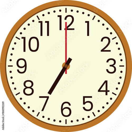Simple Analog Clock with White Dial Flat Icon