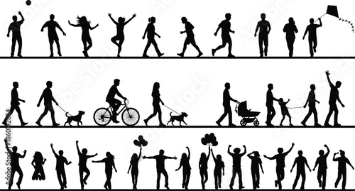 Collection of Musician Silhouettes Playing Various Instruments Including Piano Guitar Drums and Violin for Musical Performance and Jazz Orchestra Graphic Design