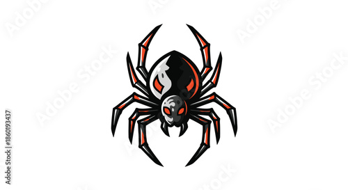 Striking Spider Arachnid Mascot Design with Intricate Details and Vivid Colors