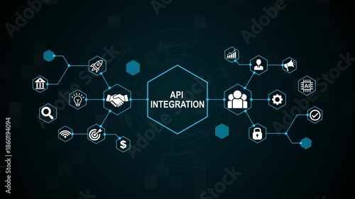 API Integration and Software System Connectivity Technology Concept