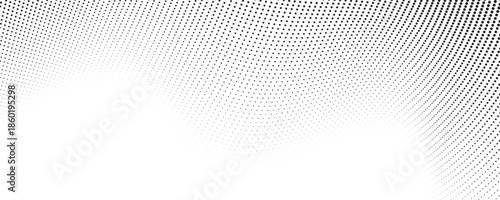Dotted gradient halftone background. Horizontal seamless dots pattern in pop art style. Abstract modern stylish texture. Vector illustration.