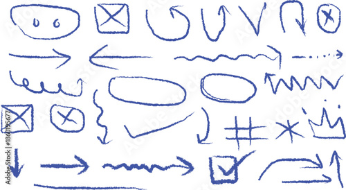 Artistic Pencil Hand Drawn Sketch Elements and Graphite Strokes Vector Illustration