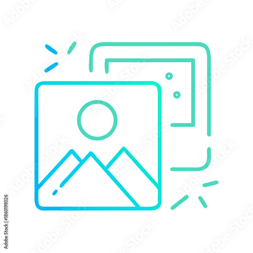 Graphic representation of a photo gallery icon in modern style  