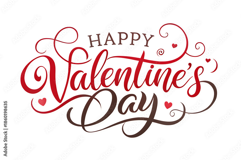 Obraz premium Happy Valentines Day Greeting isolated on a white background