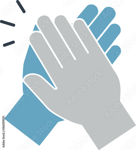 Vector Illustration of High Five Gesture Symbolizing Teamwork, Success, and Celebration