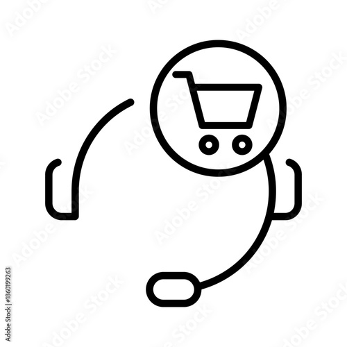Shopping icon vector. Online shopping Illustration sign. Purchases symbol. Sale logo.