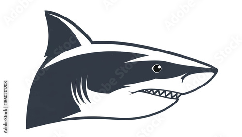 Dynamic shark illustration logo design featuring a sleek predator silhouette for branding and sports teams.