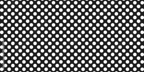 Black and white seamless polka dot pattern vector