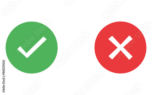 Green checkmark and red cross icons for approval and rejection
