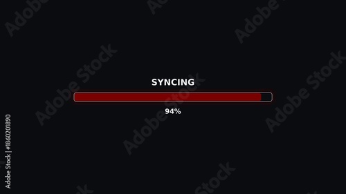 Wallpaper Mural Progressbar reaches full animation during video syncing process on a digital screen in a dark environment Torontodigital.ca