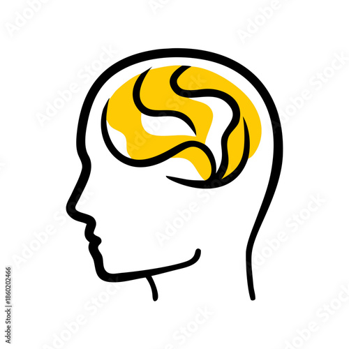 Mental Health Symbol Abstract Calm Head Silhouette