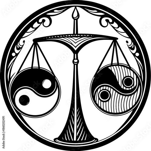 Abstract Balanced Icon Representing Trust and Ethics