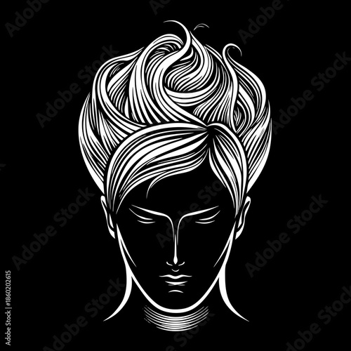 Minimalist Mental Health Icon with Calm Head Silhouette