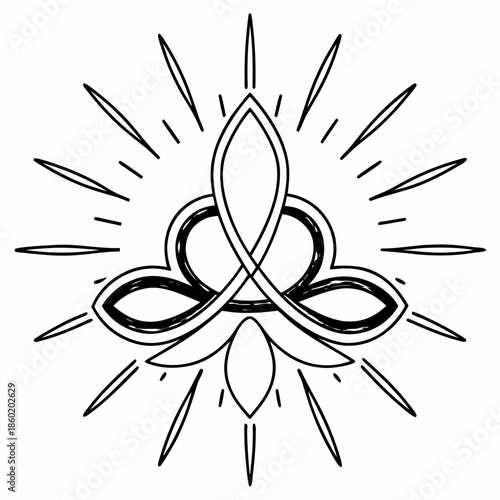 Minimal Mindfulness Symbol with Abstract Breathing Rhythm