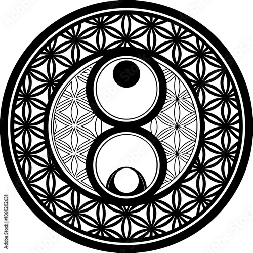 Minimalist Spiritual Calm Icon with Centered Geometric Shape