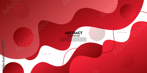 Red geometric business banner design. Creative banner design with waves and lines for templates. Simple design on a white horizontal banner. EPS10 vector.