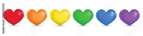 Rainbow coloured heart isolated on white background. Vector illustration