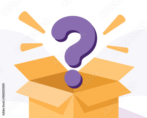 Mystery box with question mark inside