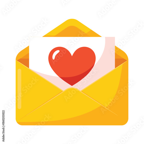 Love letter in yellow envelope