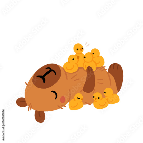 Cozy Cottage Capybara Life Vector Set with Farm Animals, Gardening, Home Activities, Slow Living, Hygge Lifestyle, Cute Cartoon Illustration Collection