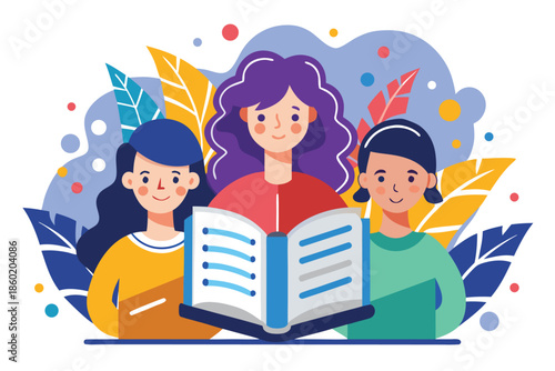 children reading book