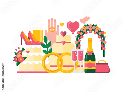 Beautiful wedding accessories and decoration items