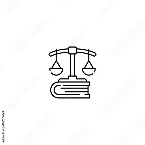 law icon, justice Symbol Outline icon Transparent background Editable Stroke